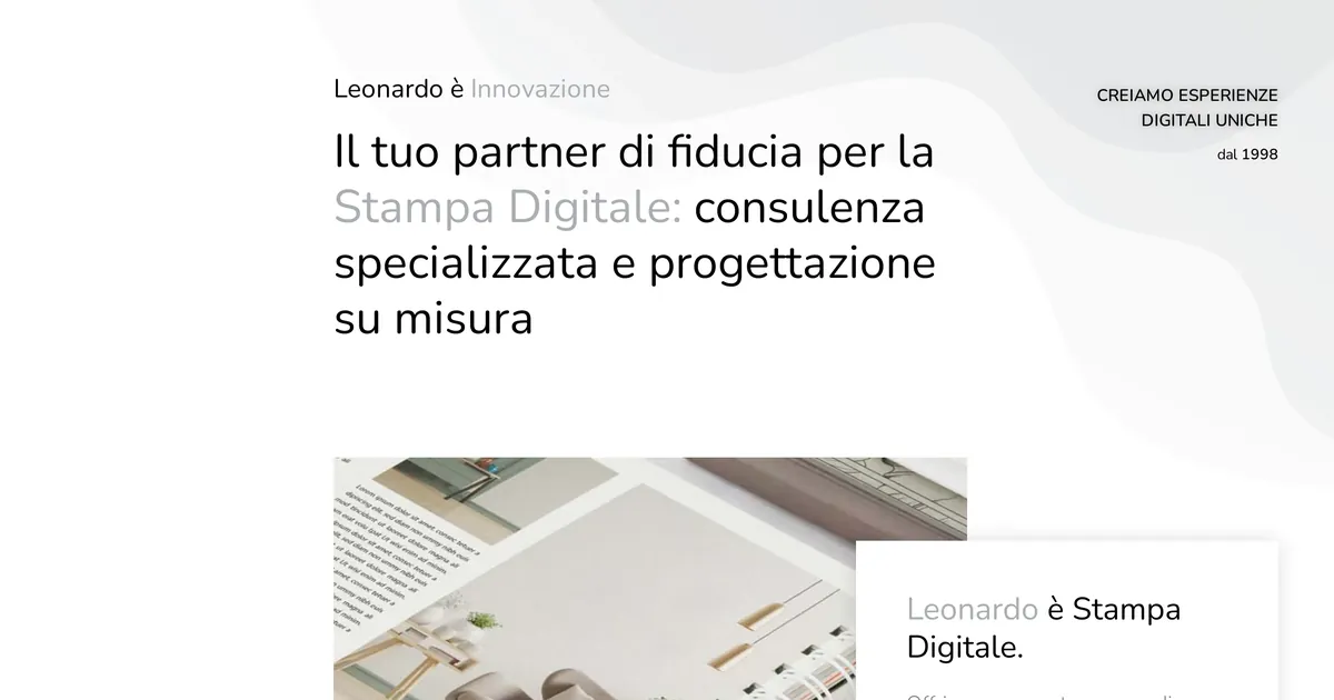 Leonardo Stampa Digitale, Italy: an online designer proposal for signage