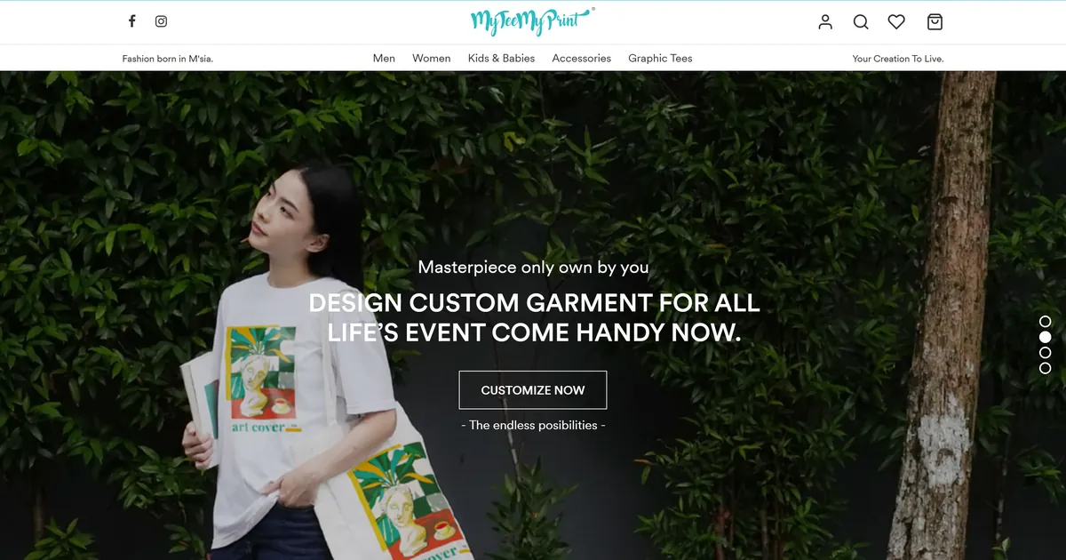 MyTeeMyPrint, Malaysia: a custom apparel store with an online garment designer