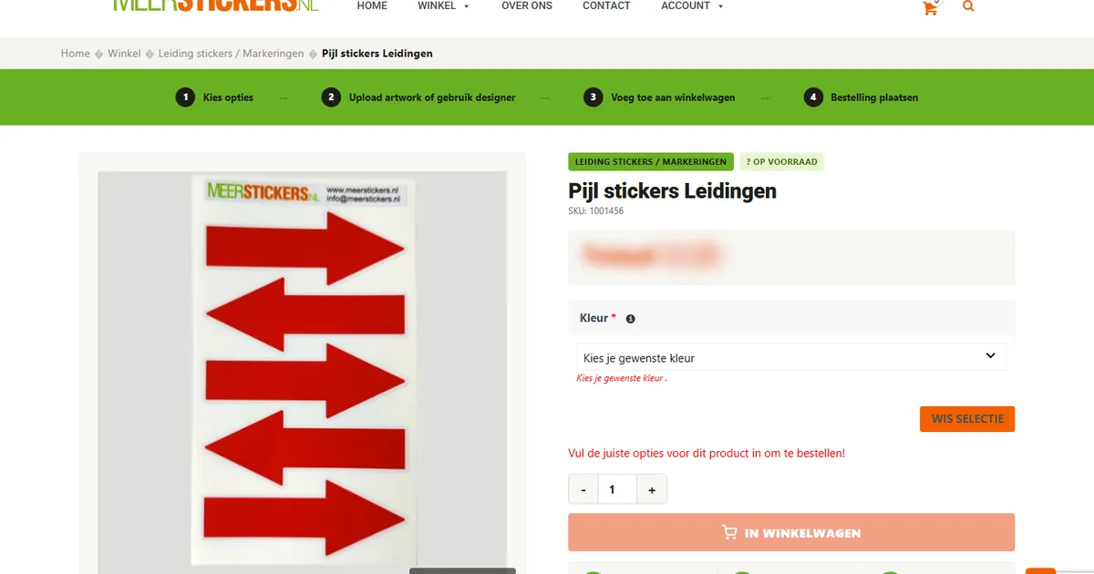 Screenshot of the MeerStickers storefront
