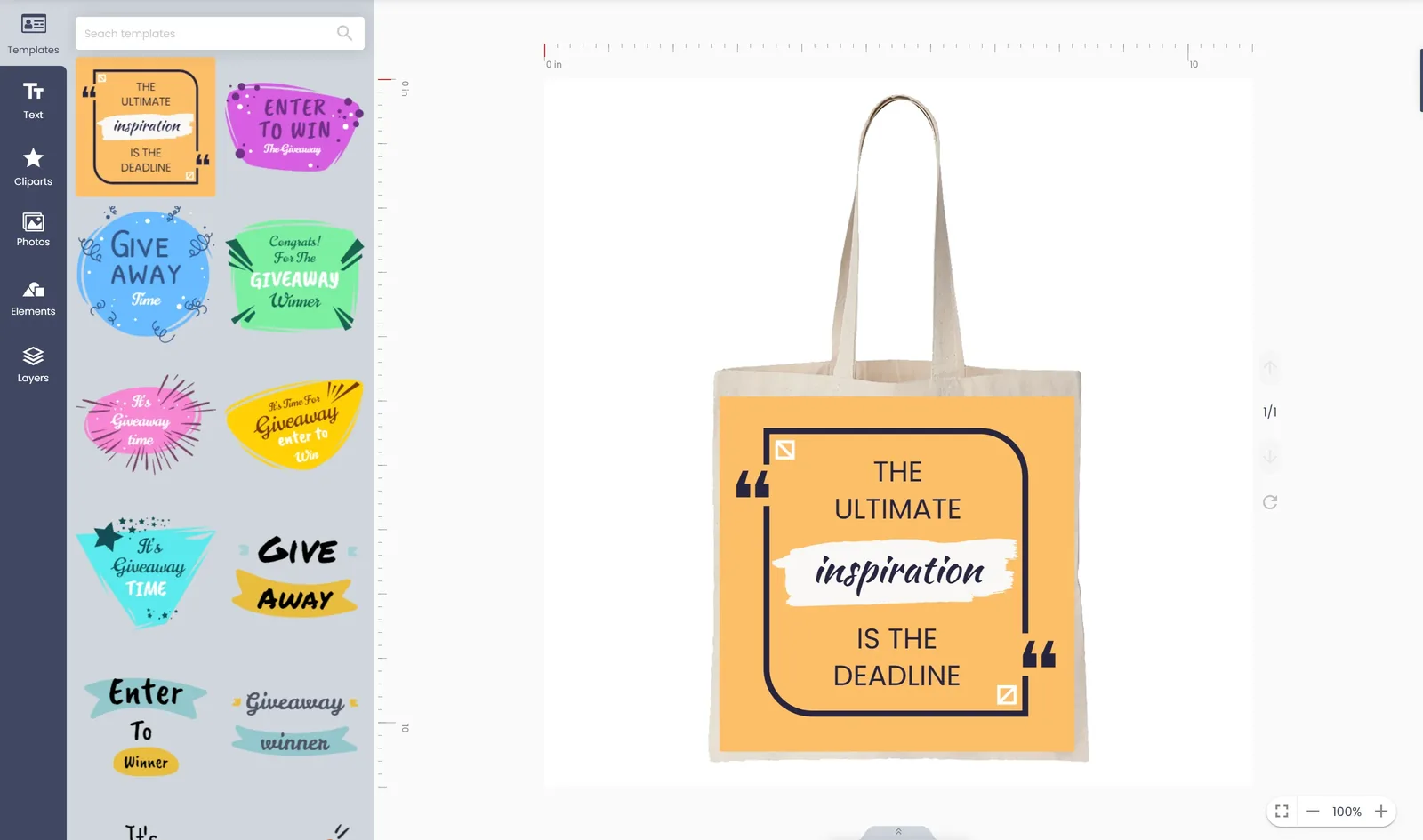 Online designer customising a printed tote bag as a promotional product, in an article on web to print after launch